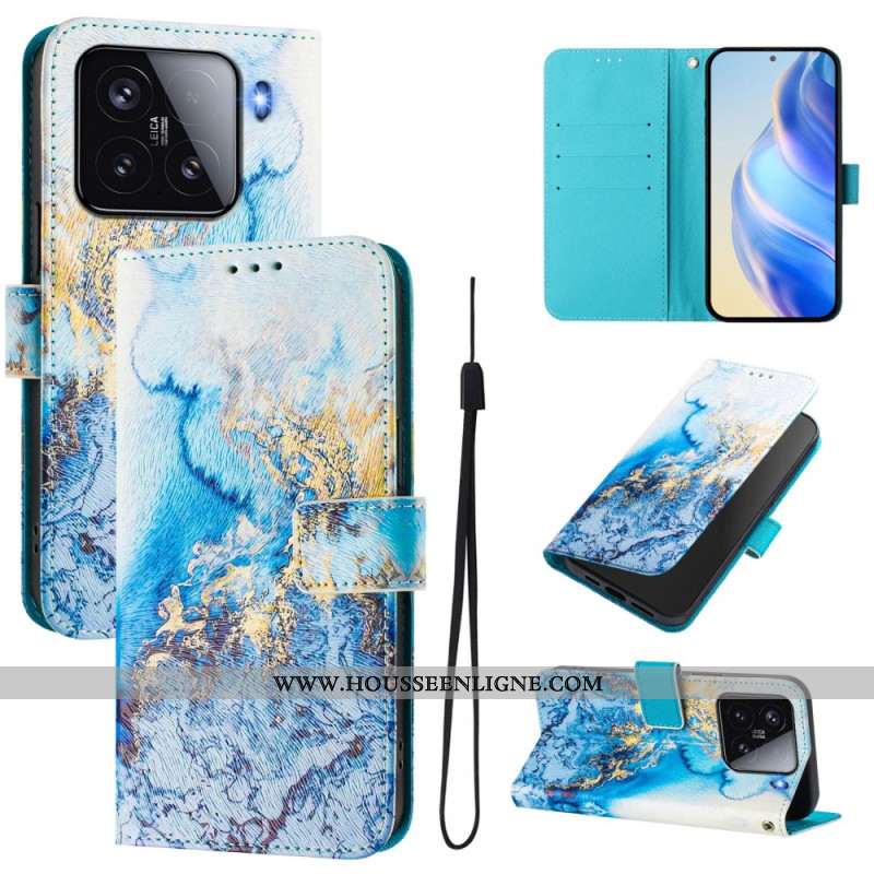 Housse Xiaomi 15 Motif Marbre Océan