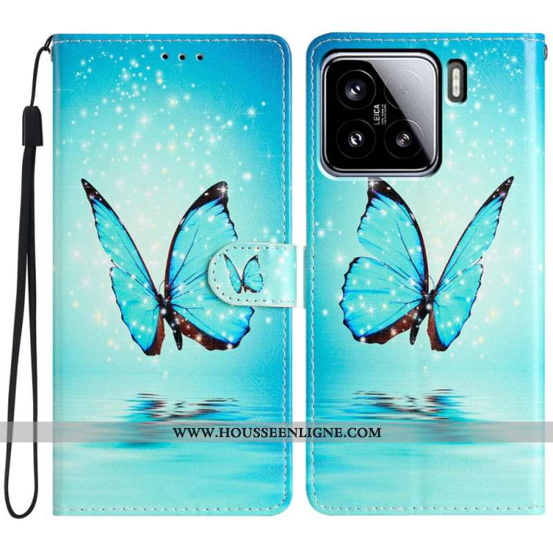 Housse Xiaomi 15 Papillon Bleu en Vol
