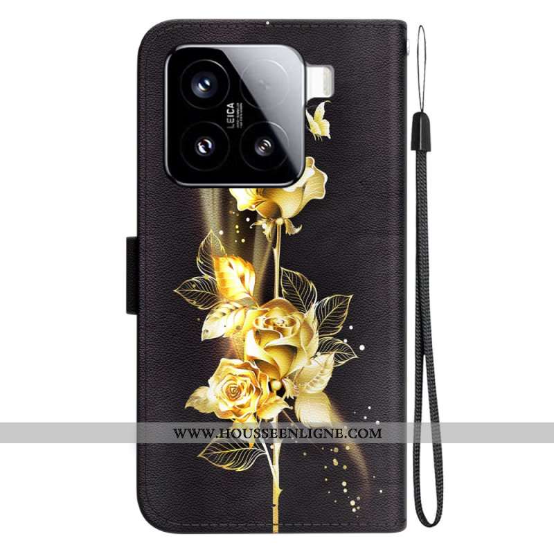 Housse Xiaomi 15 Papillons Dorés et Rose