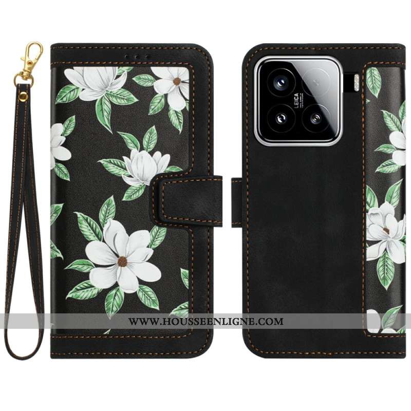 Housse Xiaomi 15 Portefeuille Floral