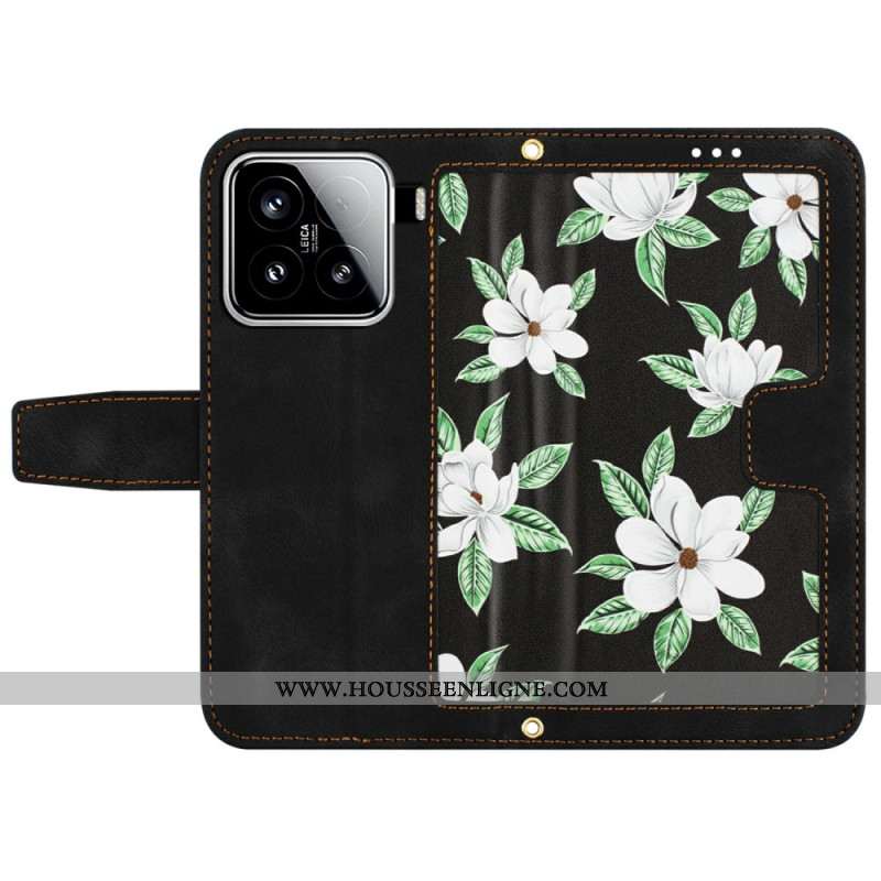 Housse Xiaomi 15 Portefeuille Floral