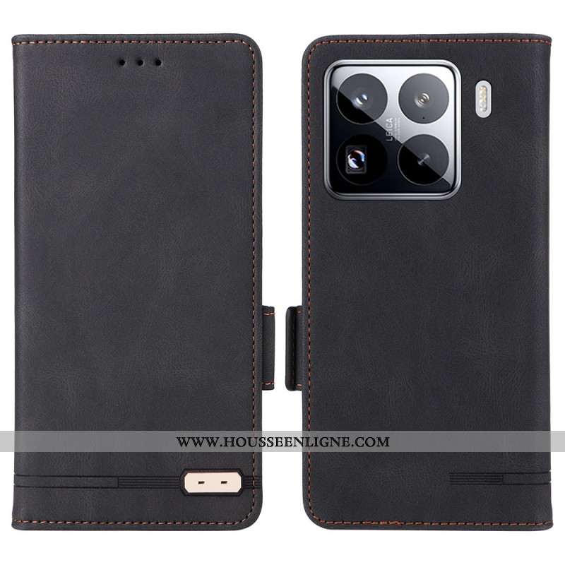 Housse Xiaomi 15 Portefeuille avec Décoration Métallique