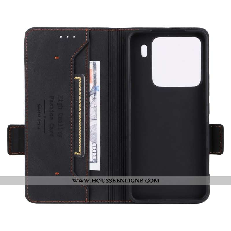 Housse Xiaomi 15 Portefeuille avec Décoration Métallique