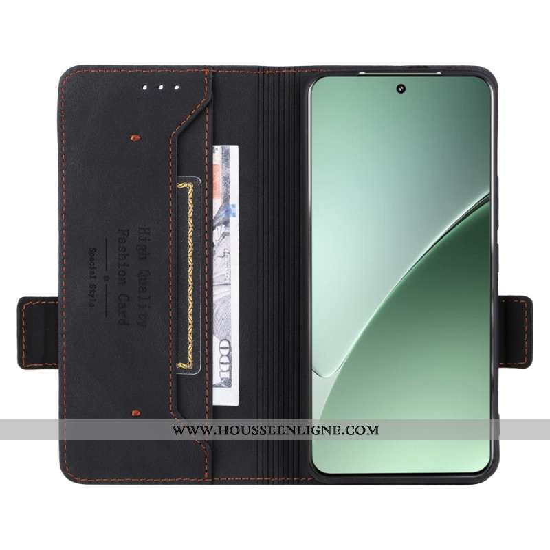 Housse Xiaomi 15 Portefeuille avec Décoration Métallique