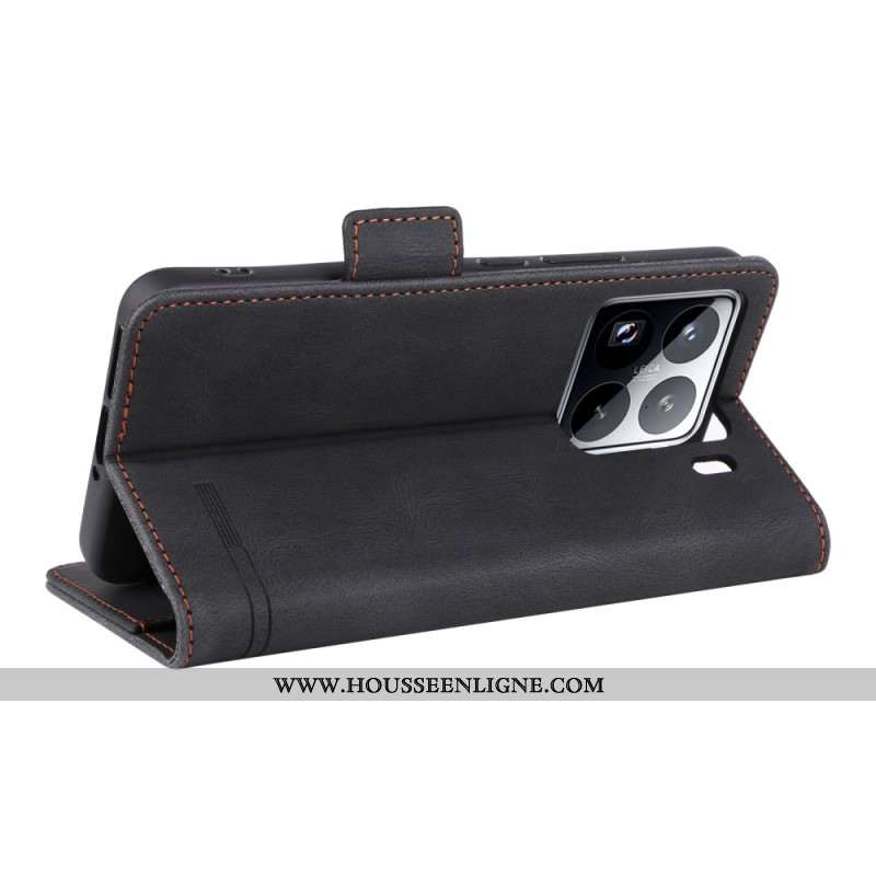 Housse Xiaomi 15 Portefeuille avec Décoration Métallique