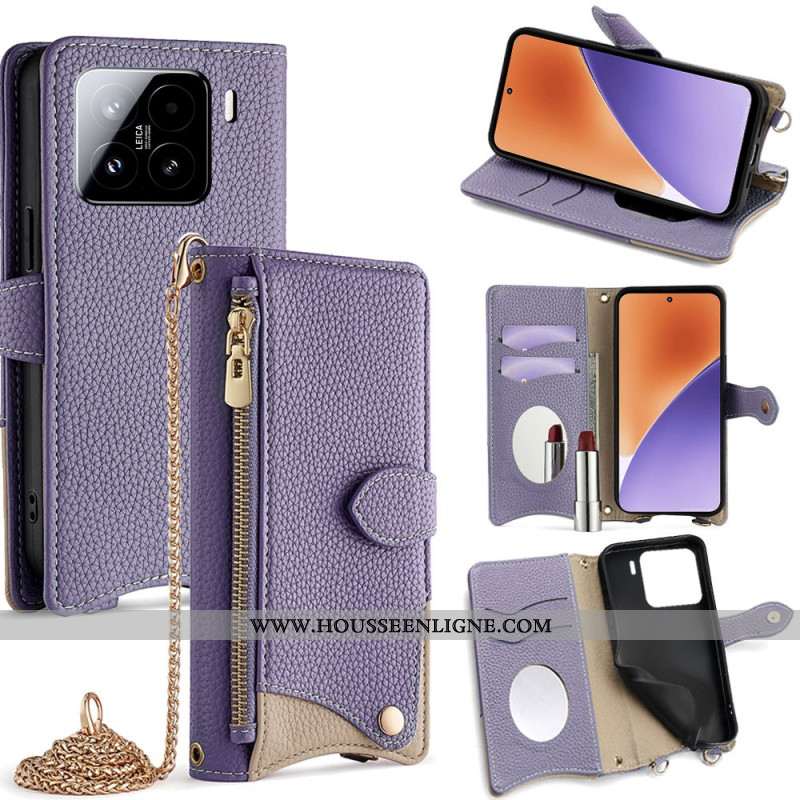 Housse Xiaomi 15 Portefeuille et Chaîne