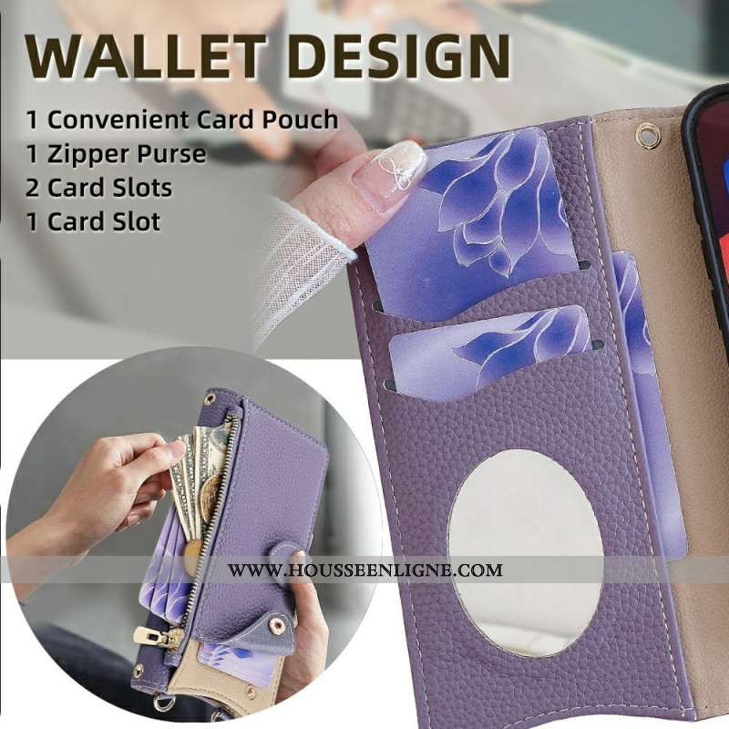 Housse Xiaomi 15 Portefeuille et Chaîne