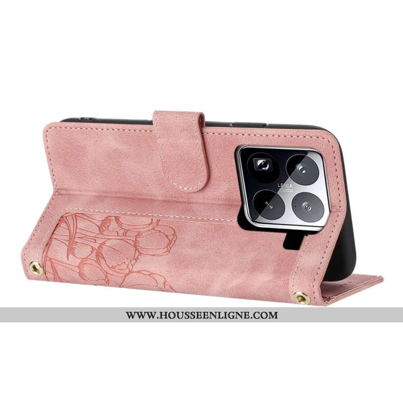 Housse Xiaomi 15 Pro 9 Porte-Cartes Motif Tulipes
