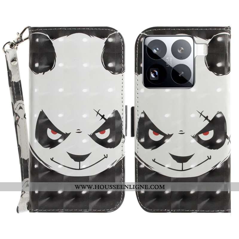 Housse Xiaomi 15 Pro Angry Panda à Lanière