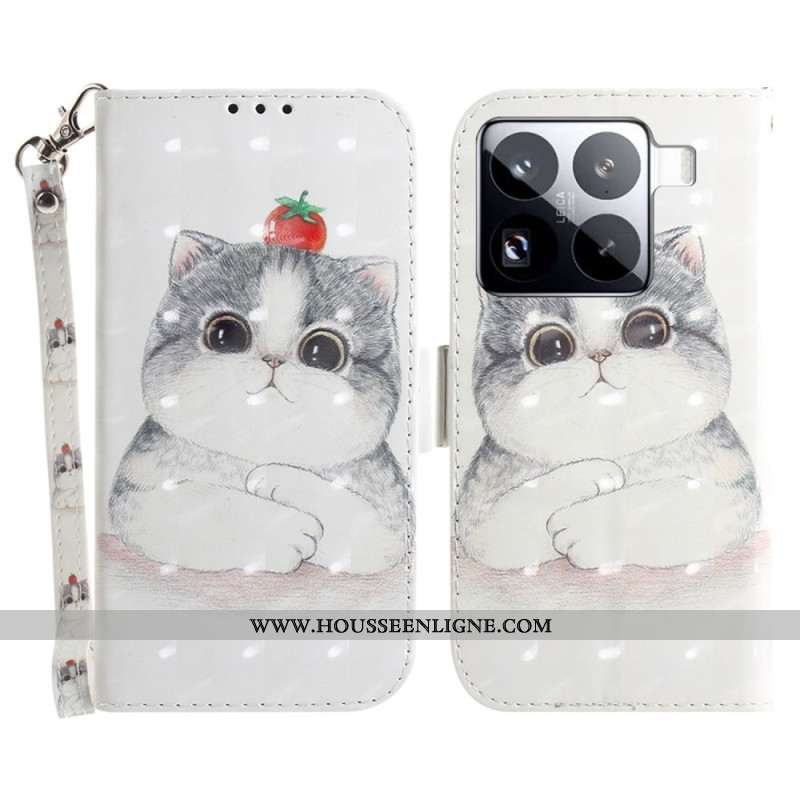 Housse Xiaomi 15 Pro Chat Mignon à Lanière