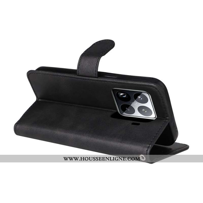 Housse Xiaomi 15 Pro Effet Cuir Uni à Lanière