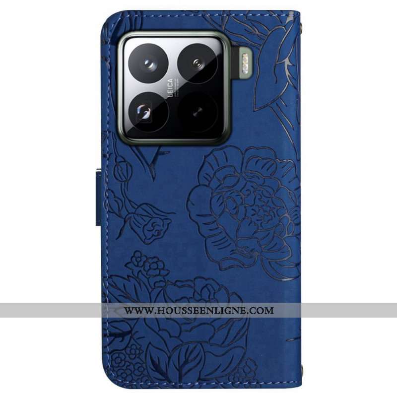 Housse Xiaomi 15 Pro Empreinte Papillons à Lanière