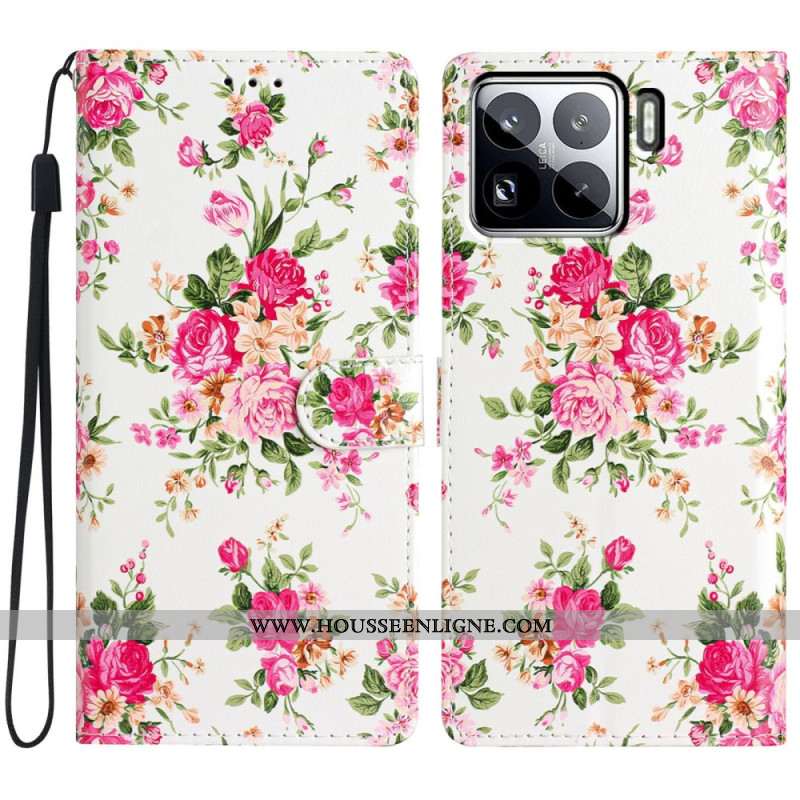 Housse Xiaomi 15 Pro Fleurs Rouges