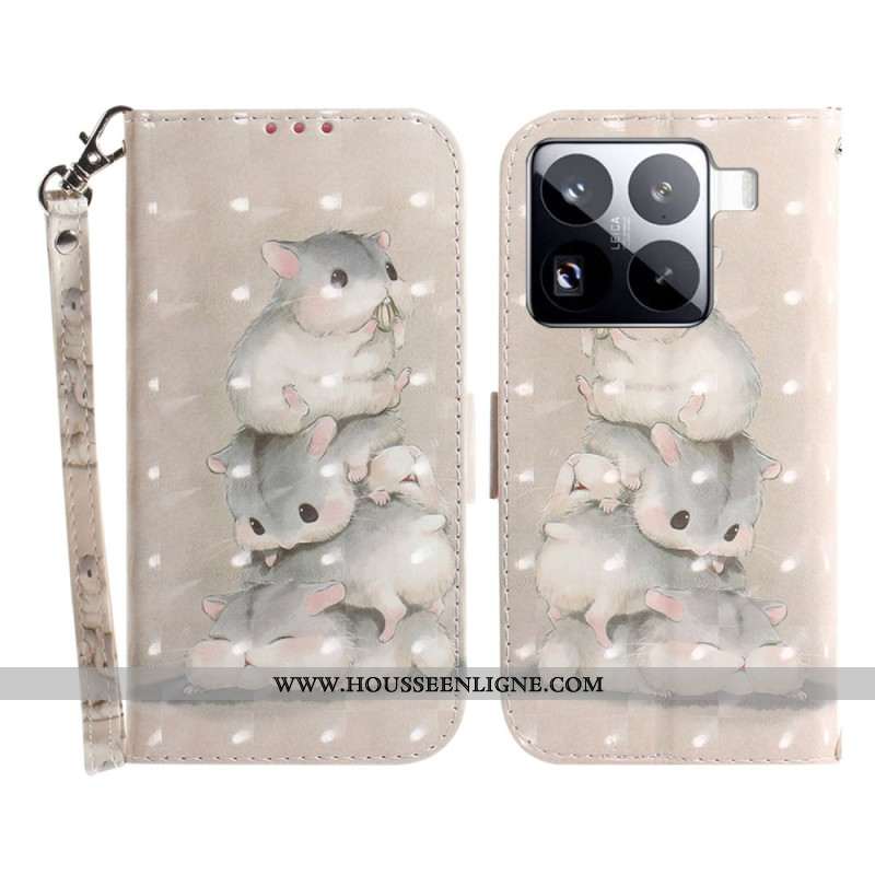 Housse Xiaomi 15 Pro Hamsters à Lanière