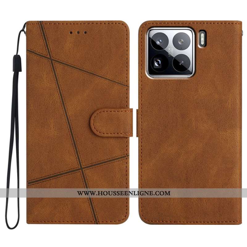 Housse Xiaomi 15 Pro Lignes et Tirés à Lanière