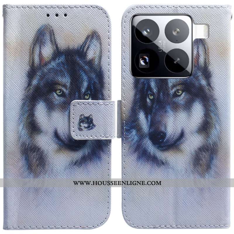 Housse Xiaomi 15 Pro Loup Aquarelle