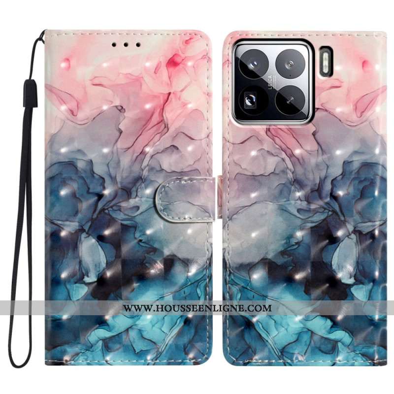 Housse Xiaomi 15 Pro Marbre Rose et Bleu 3D