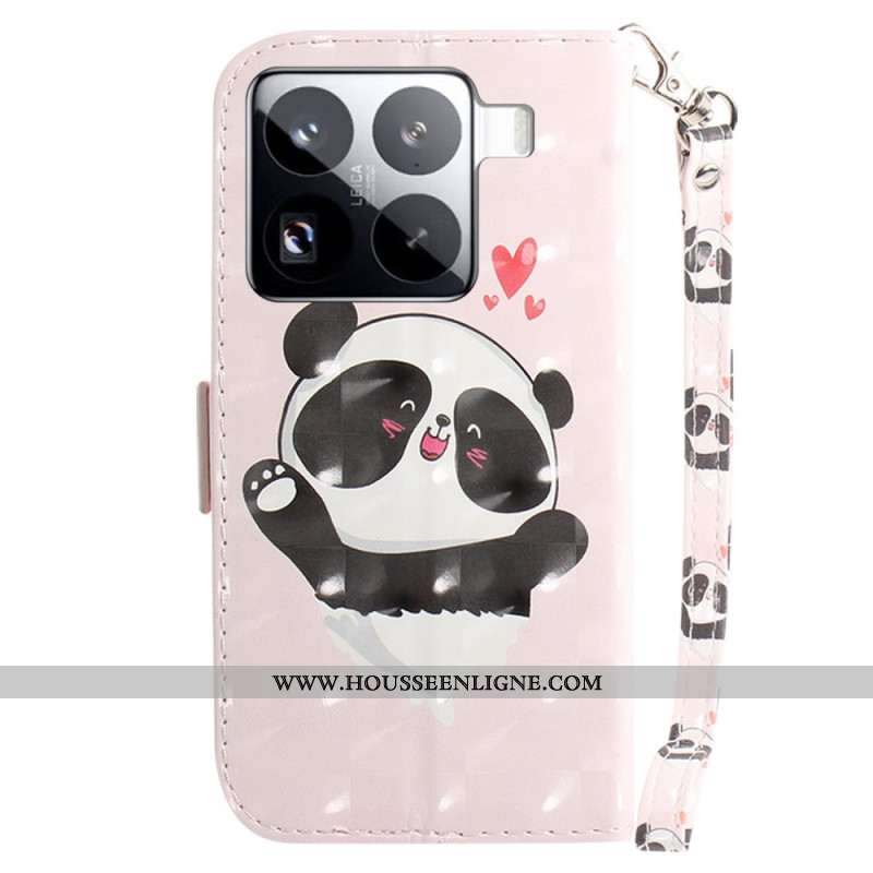 Housse Xiaomi 15 Pro Panda Love à Lanière