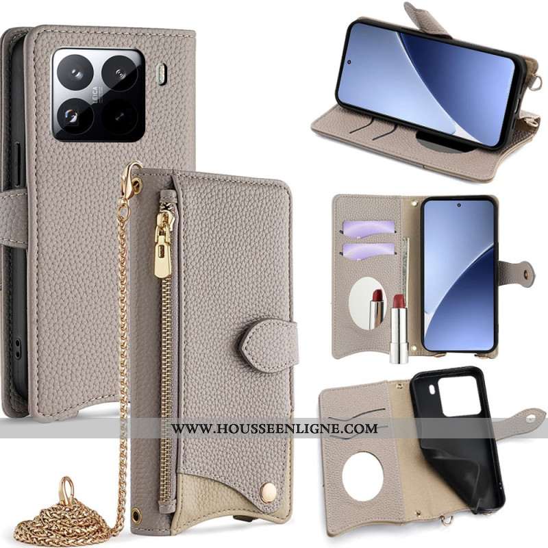Housse Xiaomi 15 Pro Portefeuille et Chaîne