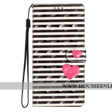 Housse Xiaomi 15 Pro Rayures et Coeurs 3D