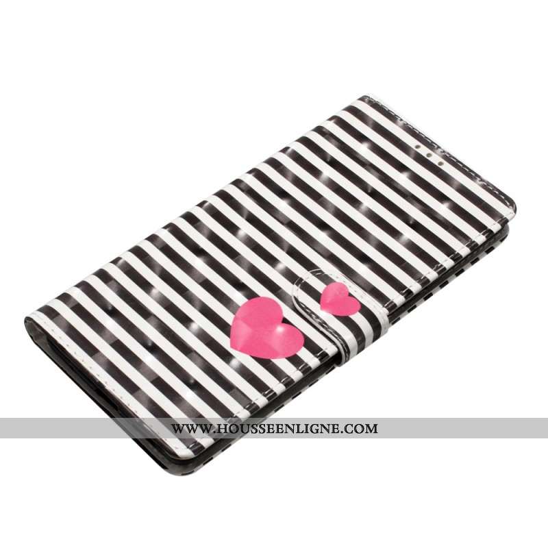 Housse Xiaomi 15 Pro Rayures et Coeurs 3D