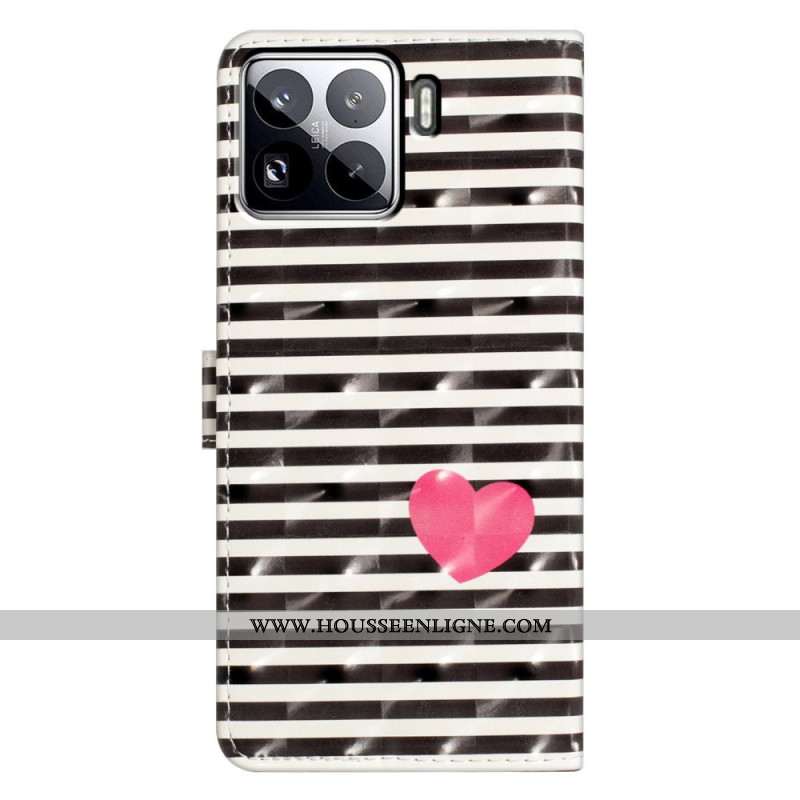 Housse Xiaomi 15 Pro Rayures et Coeurs 3D