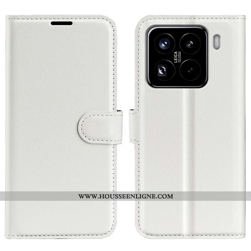 Housse Xiaomi 15 Pro Simili Cuir Litchi Classique