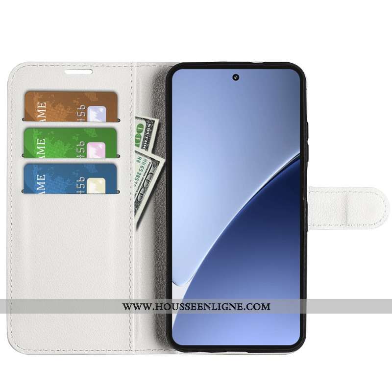 Housse Xiaomi 15 Pro Simili Cuir Litchi Classique