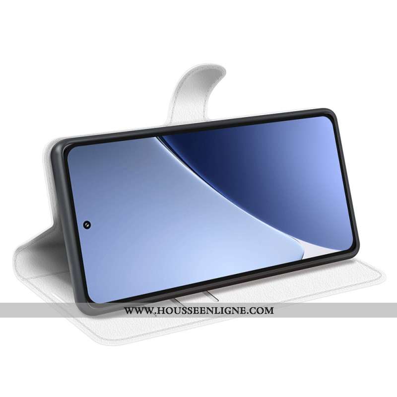 Housse Xiaomi 15 Pro Simili Cuir Litchi Classique