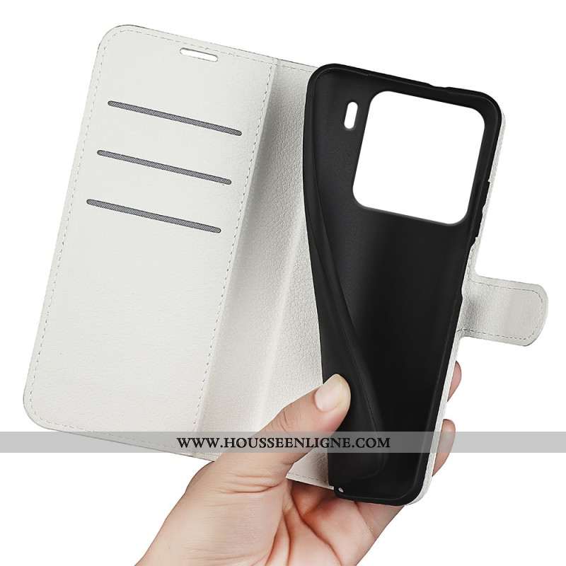 Housse Xiaomi 15 Pro Simili Cuir Litchi Classique