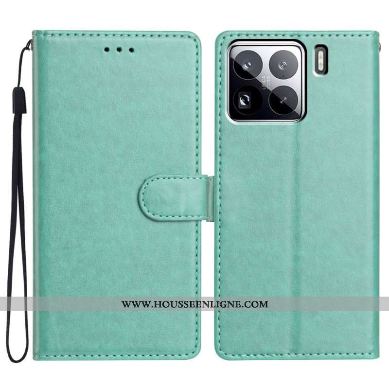 Housse Xiaomi 15 Pro Simili Cuir avec Lanière