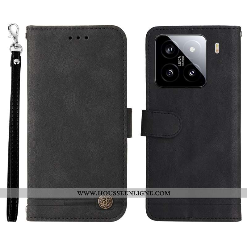 Housse Xiaomi 15 Rivet Décoratif et Lanière