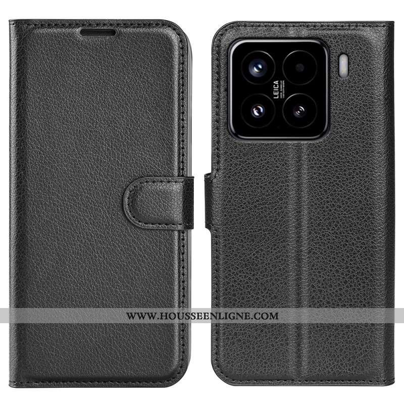 Housse Xiaomi 15 Simili Cuir Litchi Classique