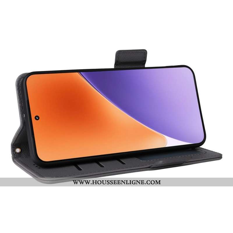 Housse Xiaomi 15 Simili Cuir Litchi à Lanière