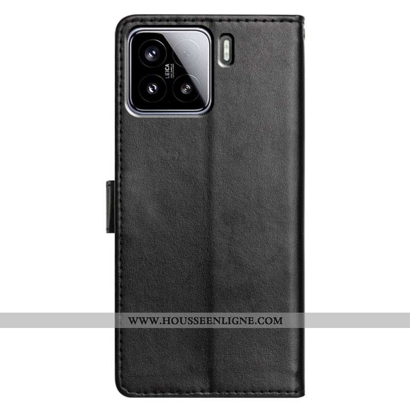 Housse Xiaomi 15 Simili Cuir Uni à Lanière