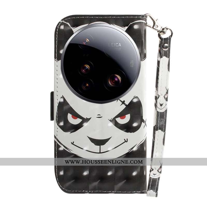 Housse Xiaomi 15 Ultra Angry Panda à Lanière
