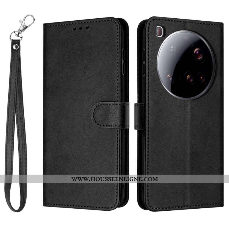 Housse Xiaomi 15 Ultra Effet Cuir à Lanière