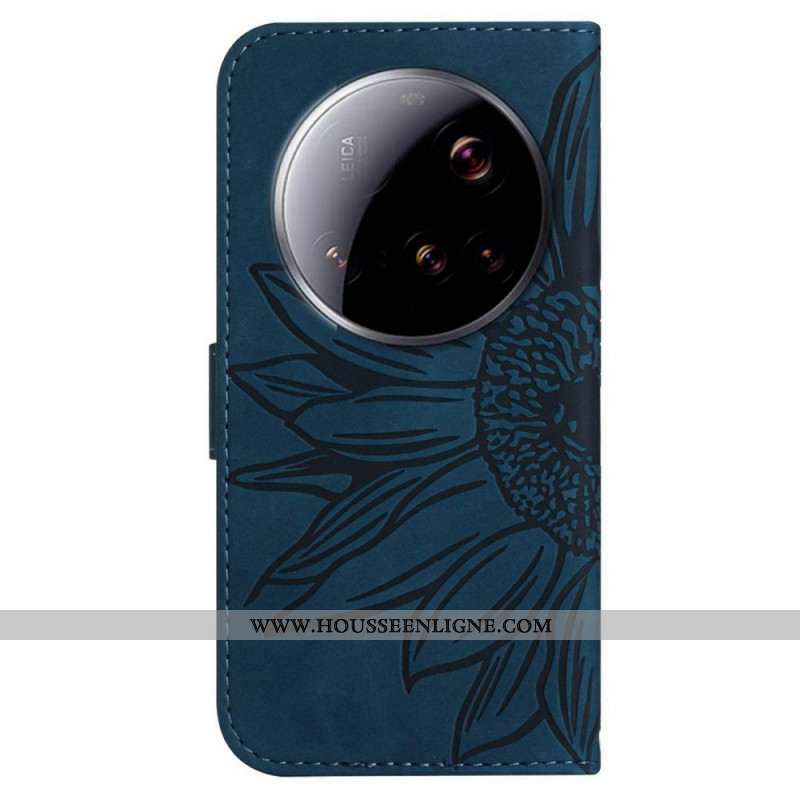 Housse Xiaomi 15 Ultra Empreinte Tournesol à Bandoulière