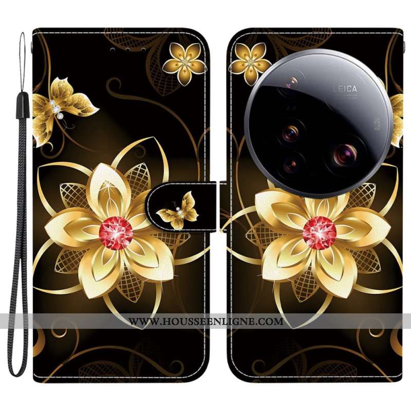 Housse Xiaomi 15 Ultra Fleur Dorée