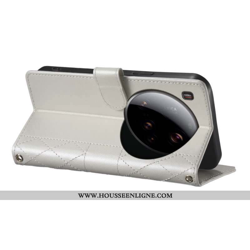 Housse Xiaomi 15 Ultra Matelassée avec Lanière et Bandoulière