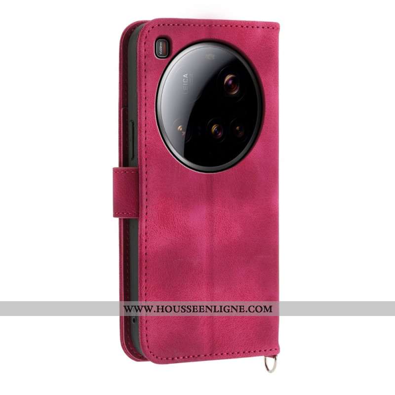 Housse Xiaomi 15 Ultra Motif Floral avec Lanière et Bandoulière