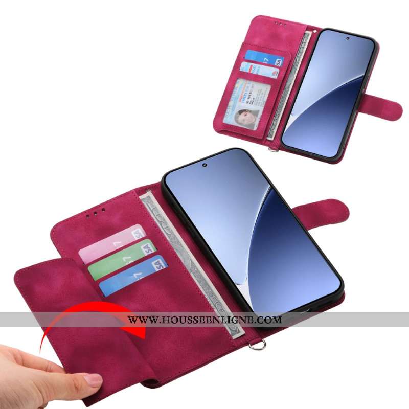 Housse Xiaomi 15 Ultra Motif Floral avec Lanière et Bandoulière