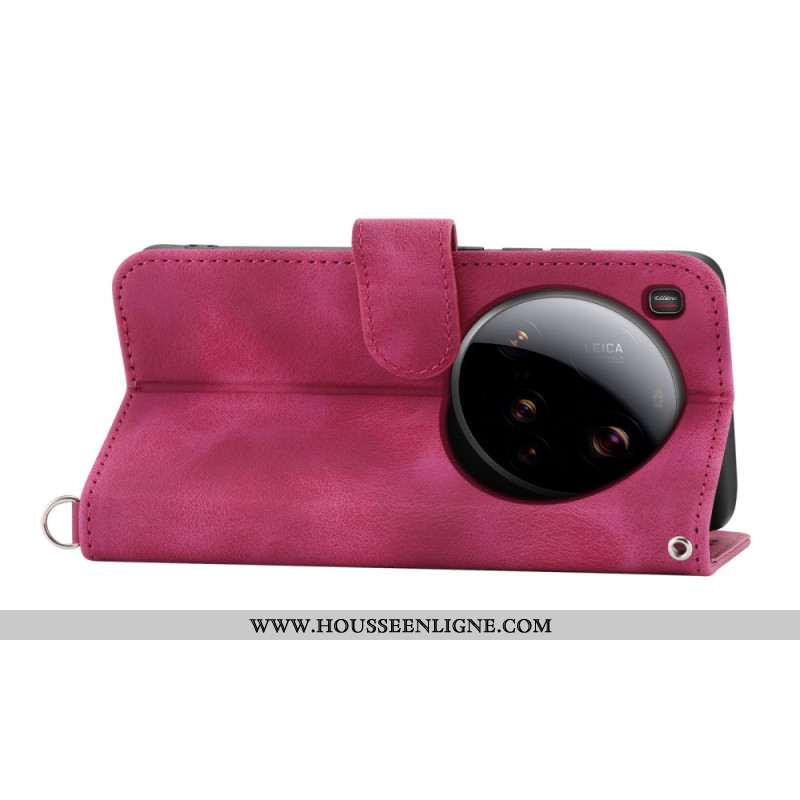 Housse Xiaomi 15 Ultra Motif Floral avec Lanière et Bandoulière