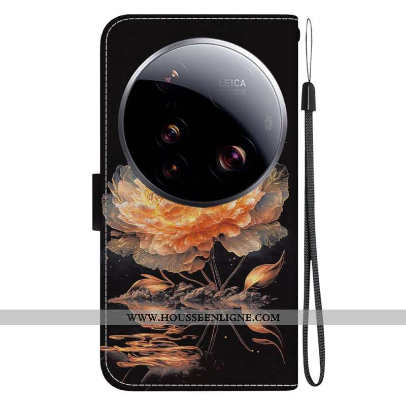 Housse Xiaomi 15 Ultra Pivoine Dorée