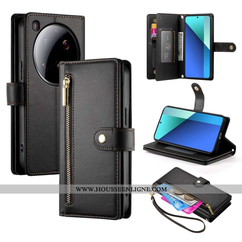 Housse Xiaomi 15 Ultra Portefeuille avec Lanière et Bandoulière