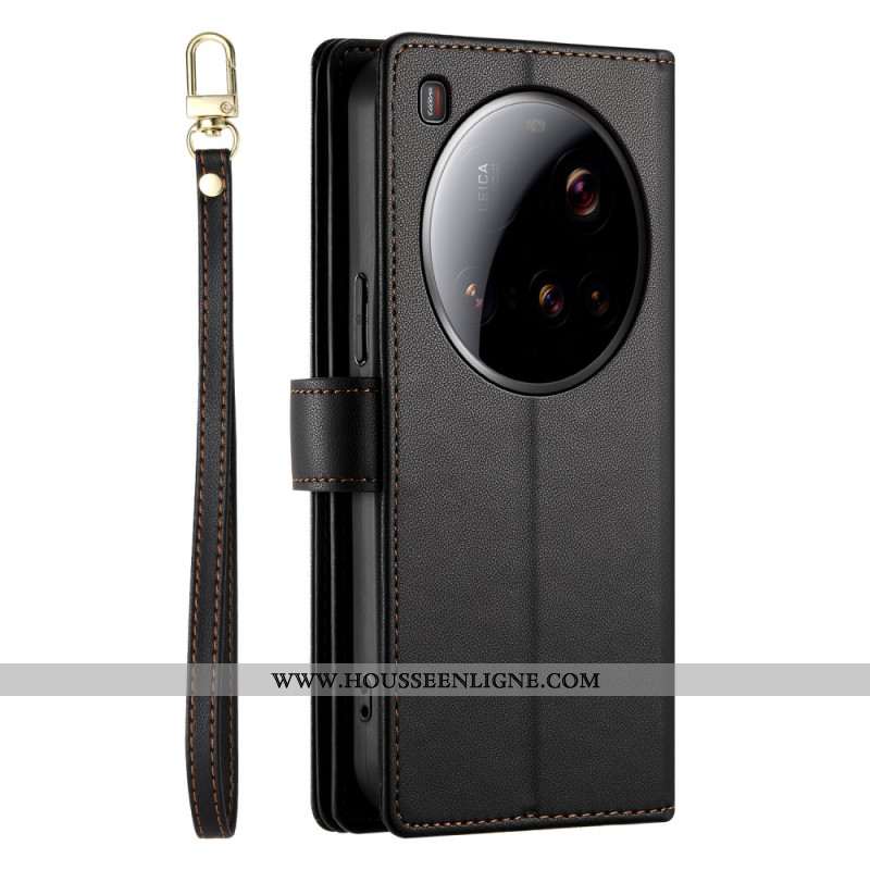 Housse Xiaomi 15 Ultra Portefeuille avec Lanière et Bandoulière