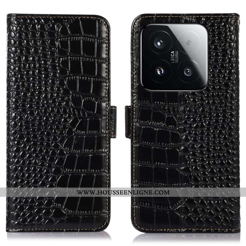 Housse Xiaomi 15T Cuir Texture Crocodile