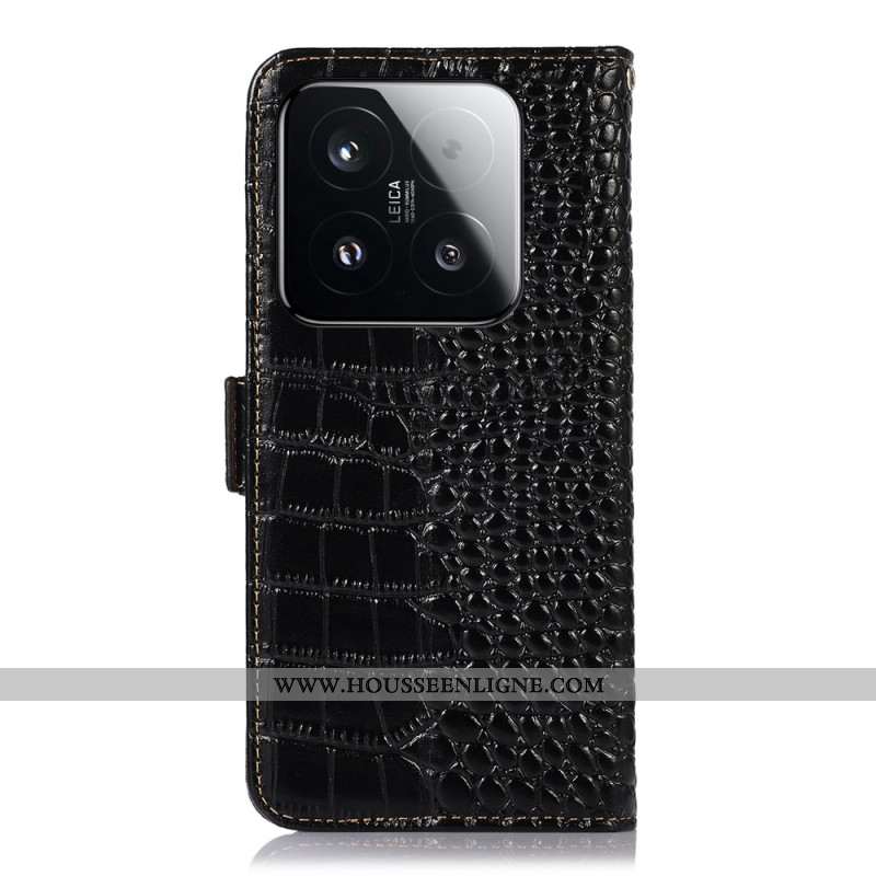 Housse Xiaomi 15T Cuir Texture Crocodile