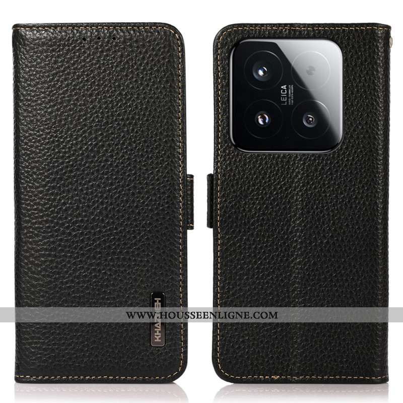 Housse Xiaomi 15T Cuir Véritable avec Blocage RFID