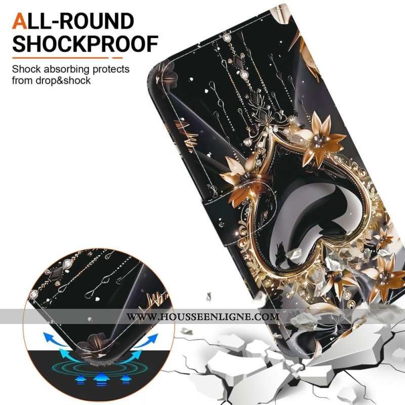 Housse Xiaomi 15T Cœur Noir et Or